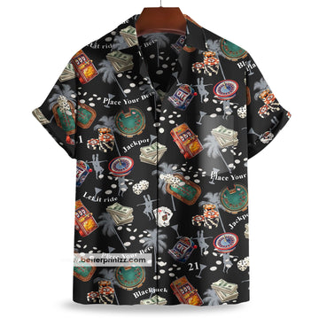Printify All Over Prints Brooklyn 99 Boyle Hawaiian Shirt – Blue Casino Print Vegas Costume Shirt
