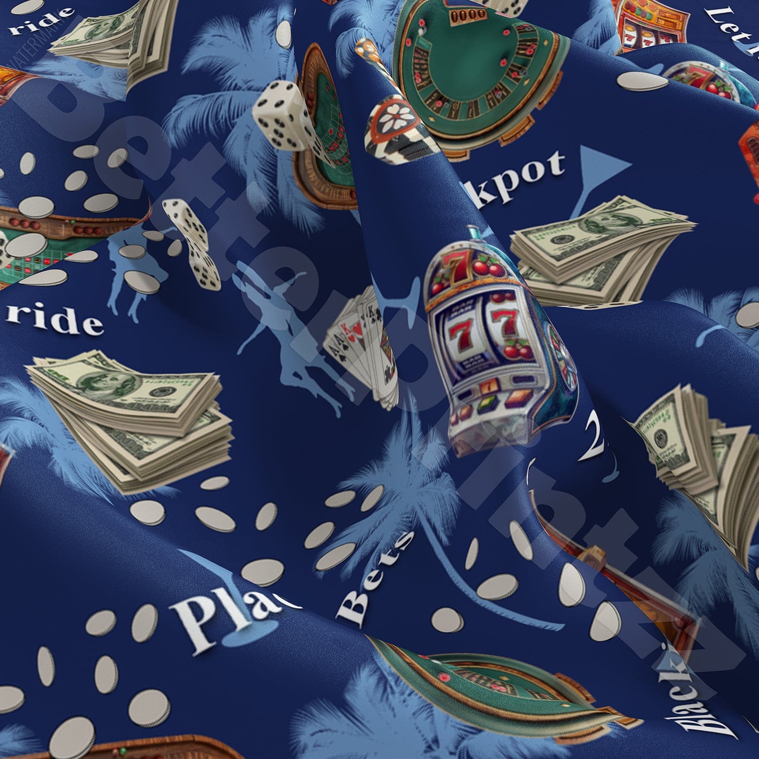Printify All Over Prints Brooklyn 99 Boyle Hawaiian Shirt – Blue Casino Print Vegas Costume Shirt