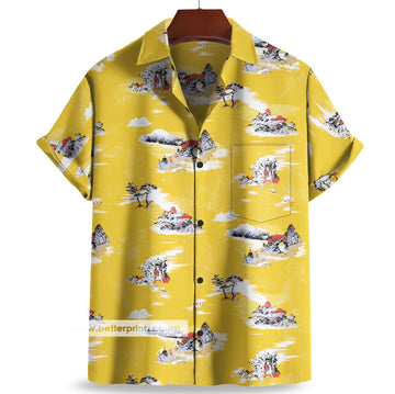 Printify All Over Prints Cliff Booth Hawaiian Shirt from Once Upon a Time in Hollywood Brad Pitt Shirt, Cliff Booth Cosplay