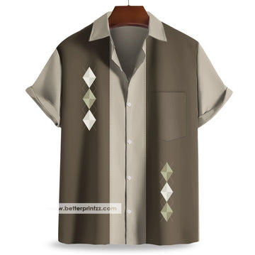Printify All Over Prints Tony Soprano Hawaiian Shirt, S5E10 Tony Soprano Diamond Bowling Shirt Replica