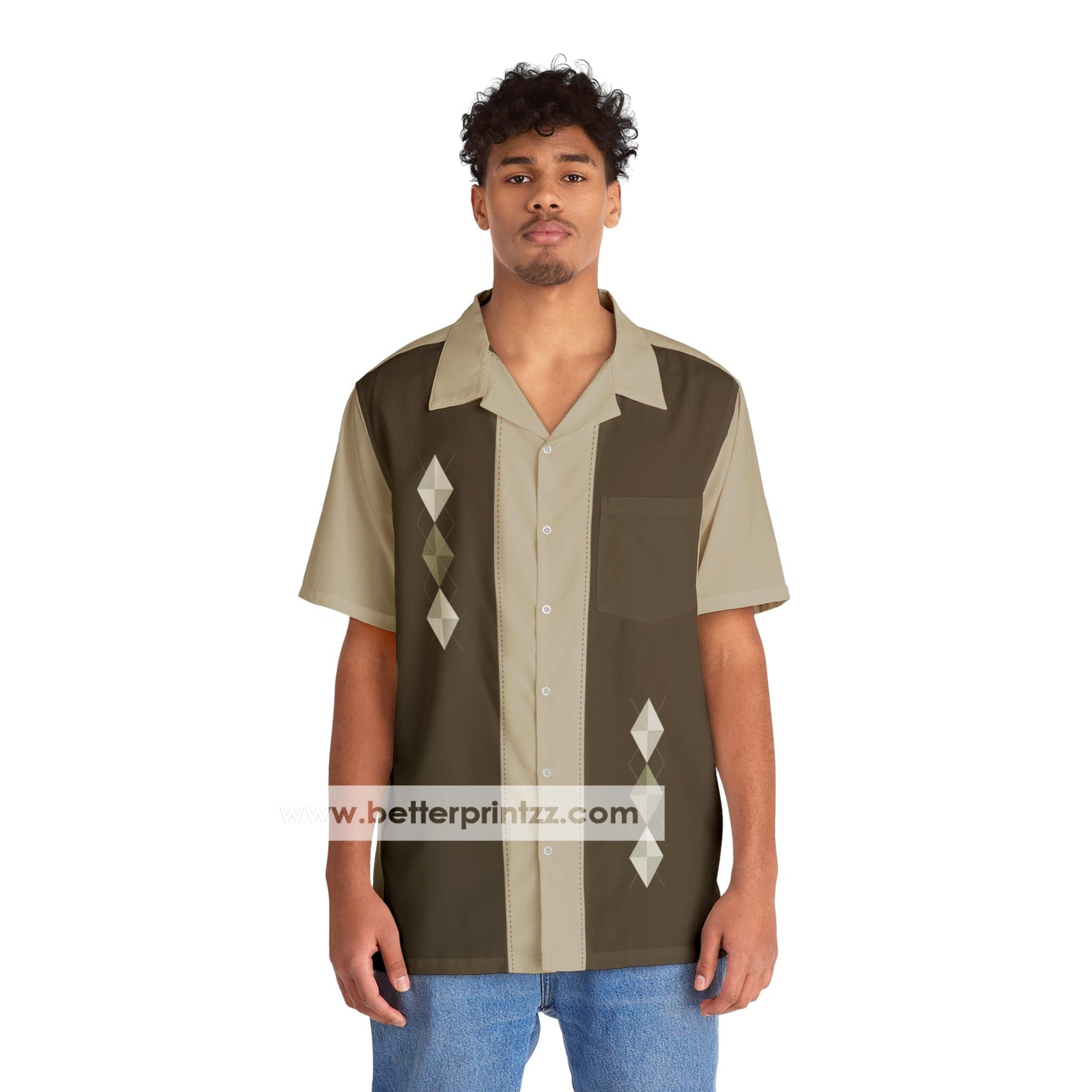 Printify All Over Prints Tony Soprano Hawaiian Shirt, S5E10 Tony Soprano Diamond Bowling Shirt Replica