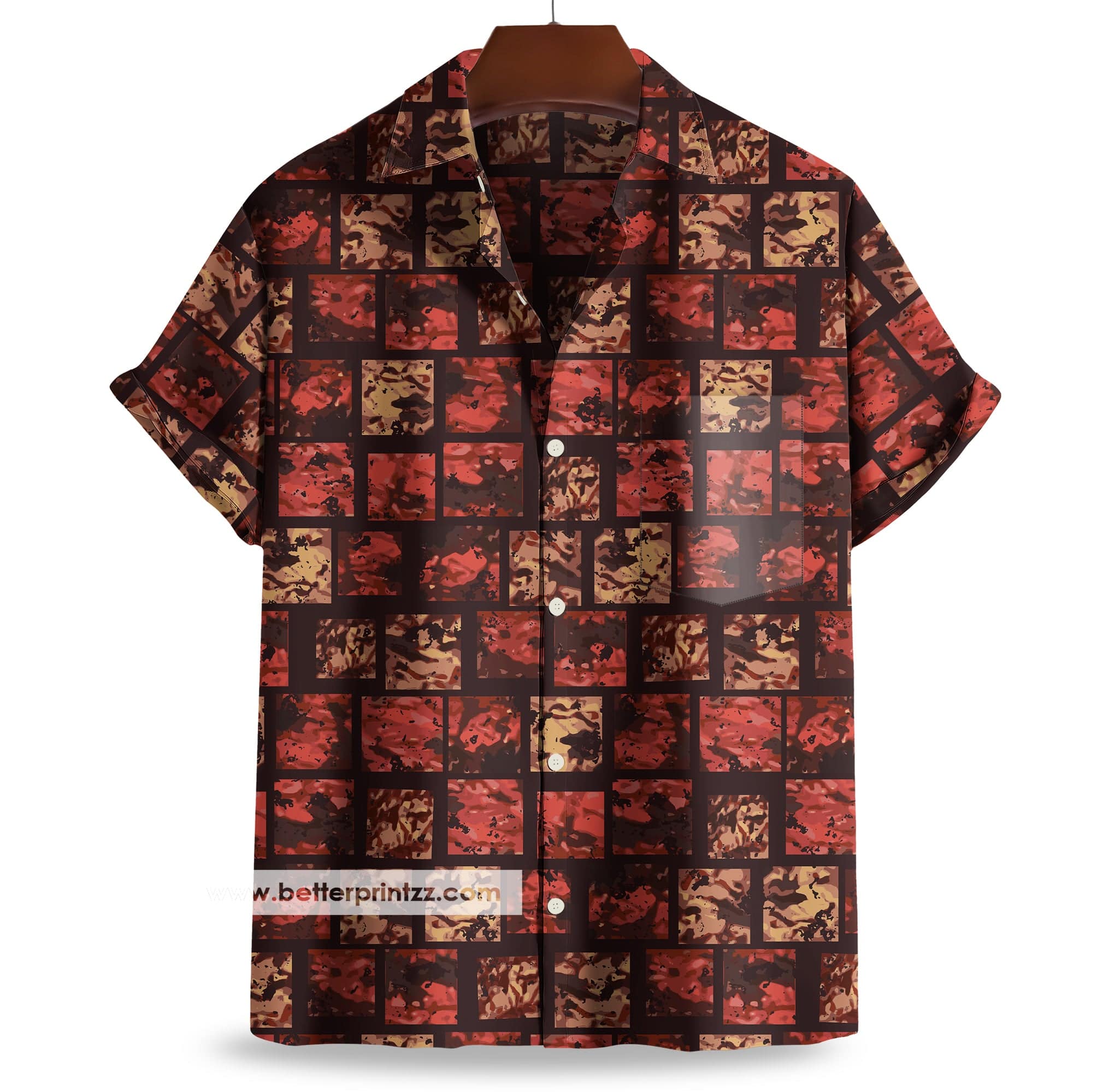 Printify All Over Prints Elvis Presley Hawaiian Shirt from Blue Hawaii, Brown Elvis Shirt