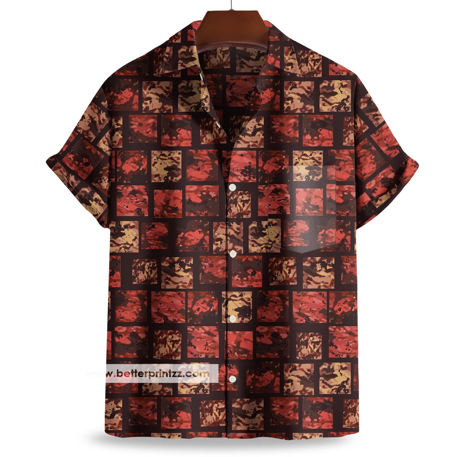 Printify All Over Prints Elvis Presley Hawaiian Shirt from Blue Hawaii, Brown Elvis Shirt
