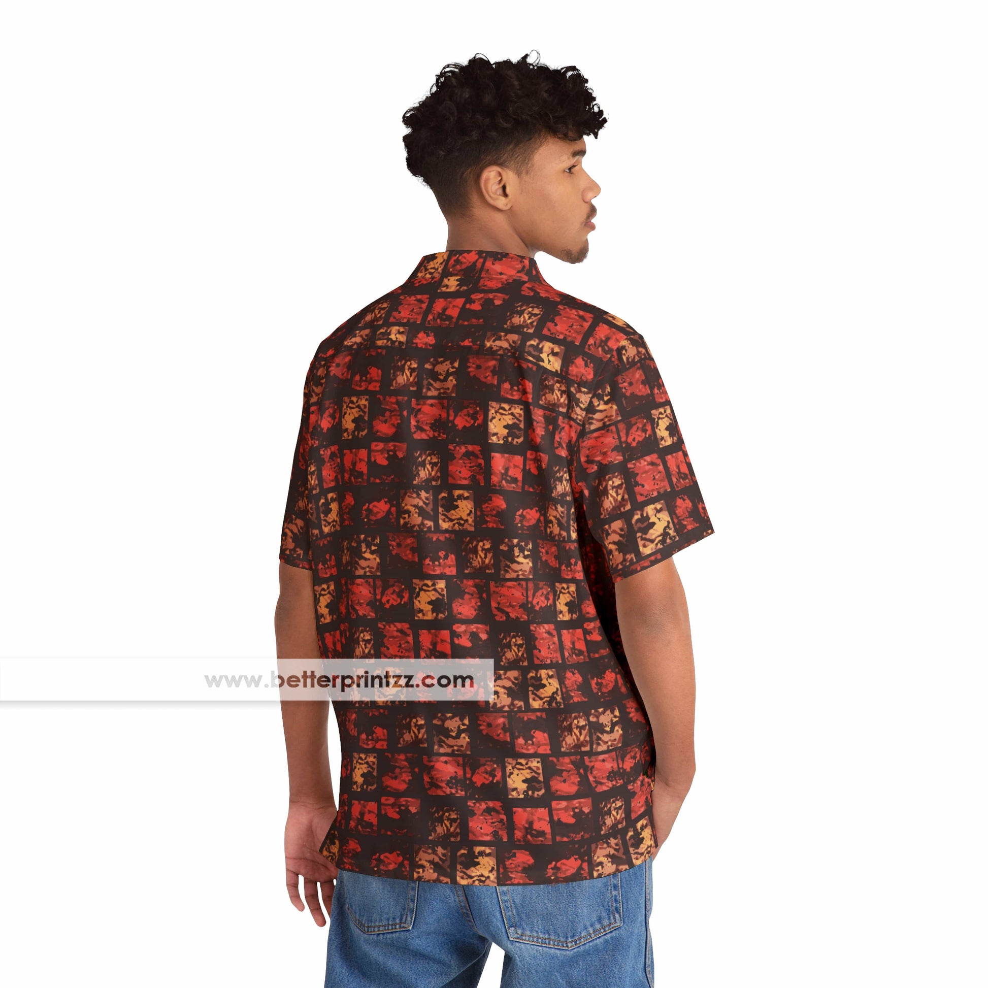 Printify All Over Prints Elvis Presley Hawaiian Shirt from Blue Hawaii, Brown Elvis Shirt