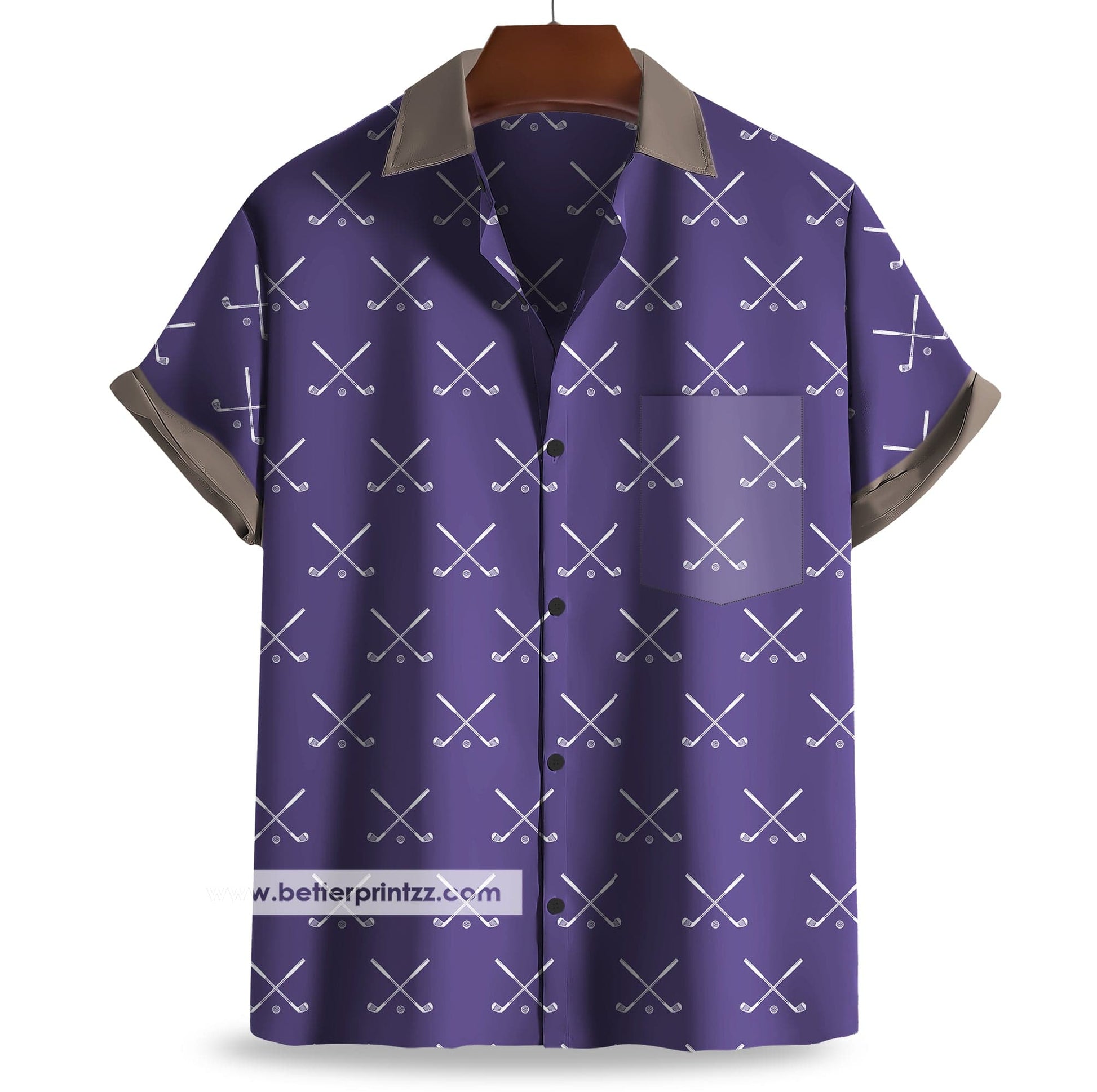 Printify All Over Prints Tony Soprano Hawaiian Shirt, Tony Soprano Purple Golf Shirt Replica